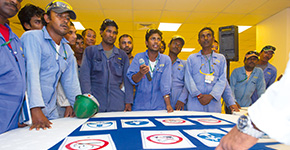 Staff at safety day at the Drydocks World near Dubai, UAE. (photo)