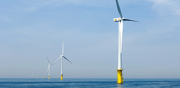 Egmond aan Zee offshore wind farm off the coast of the Netherlands (photo)