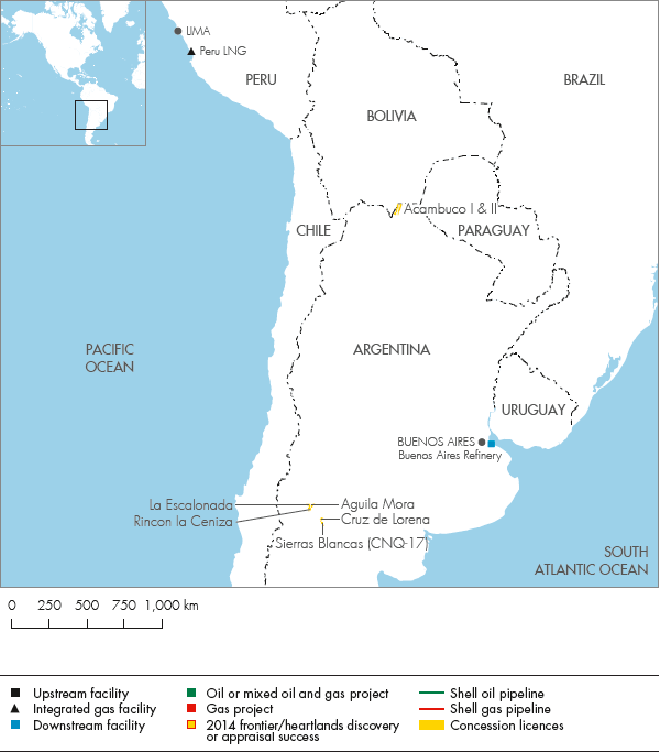 Argentina and Peru (detailed map)