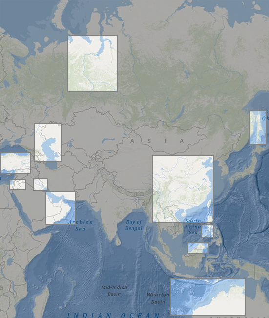 Asia (clickable selection map)