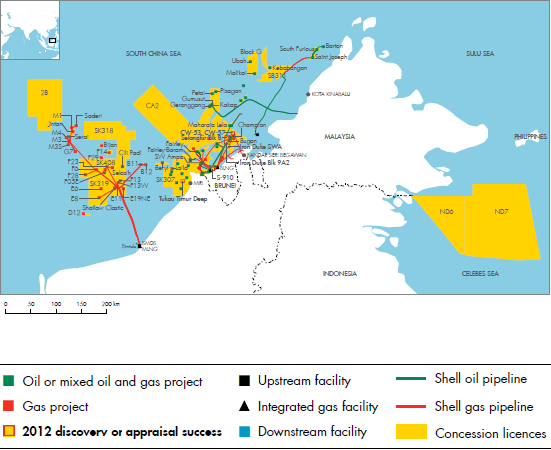 Brunei and East Malaysia (detailed map)