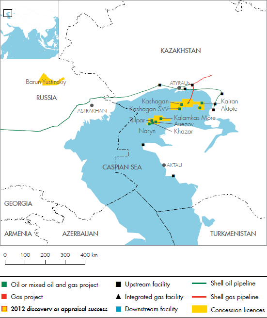 Kazakhstan and Russia (detailed map)