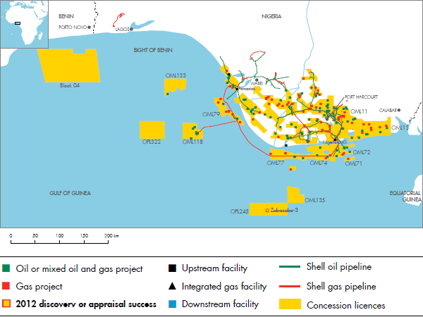 Nigeria and Benin (detailed map)