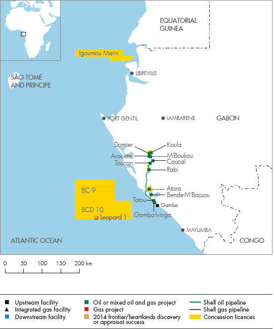 Gabon (detailed map)