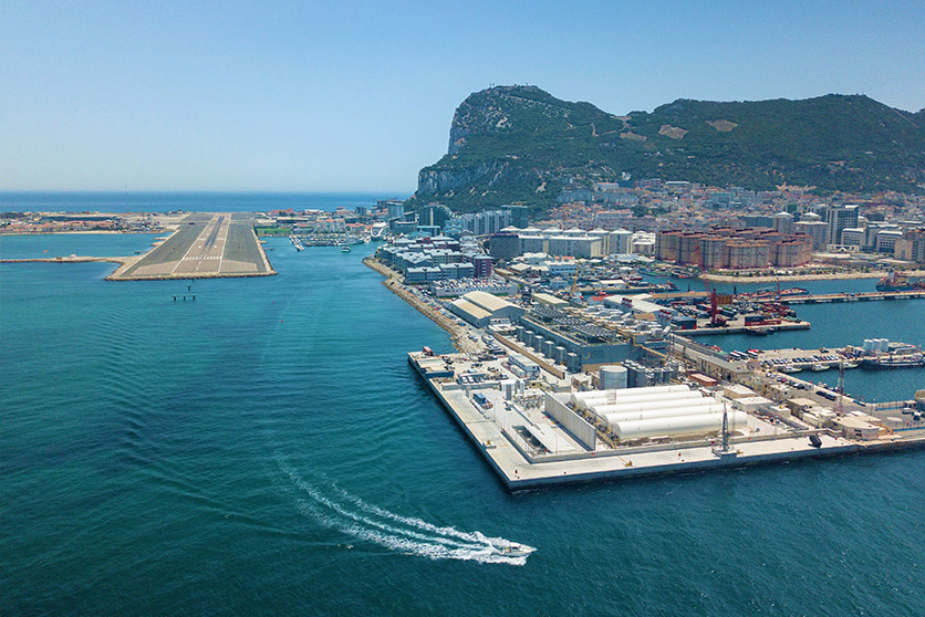 Aerial view of the small-scale LNG import terminal, Gibraltar (photo)