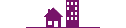 Detached house and appartement building (icon)