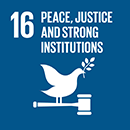 Sustainable development goal 16 – Peace, justice and strong institutions (icon)