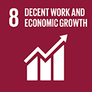 Sustainable development goal 8 – Decent work and economic growth (icon)