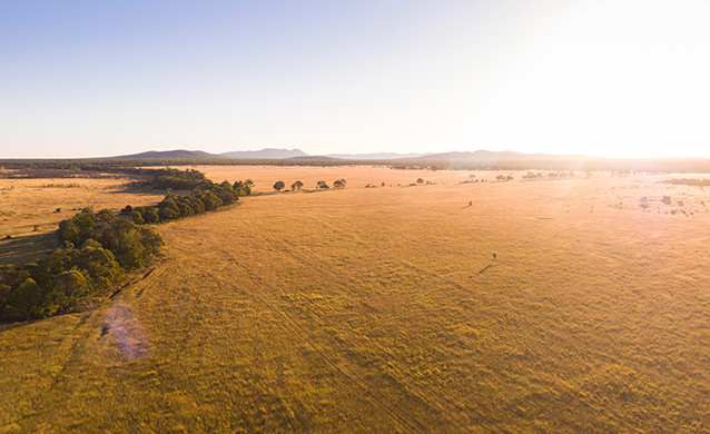 An aerial-shot of part of the Valkyrie property in Queensland, Australia. (photo)