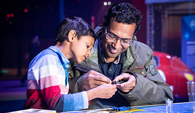 Father and son at the Discover Festival in the Netherlands (photo)